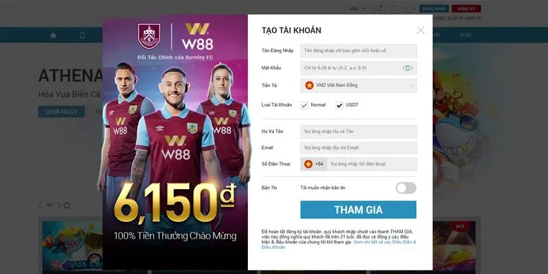 Đăng ký tài khoản W88 dễ dàng chỉ trong vài bước